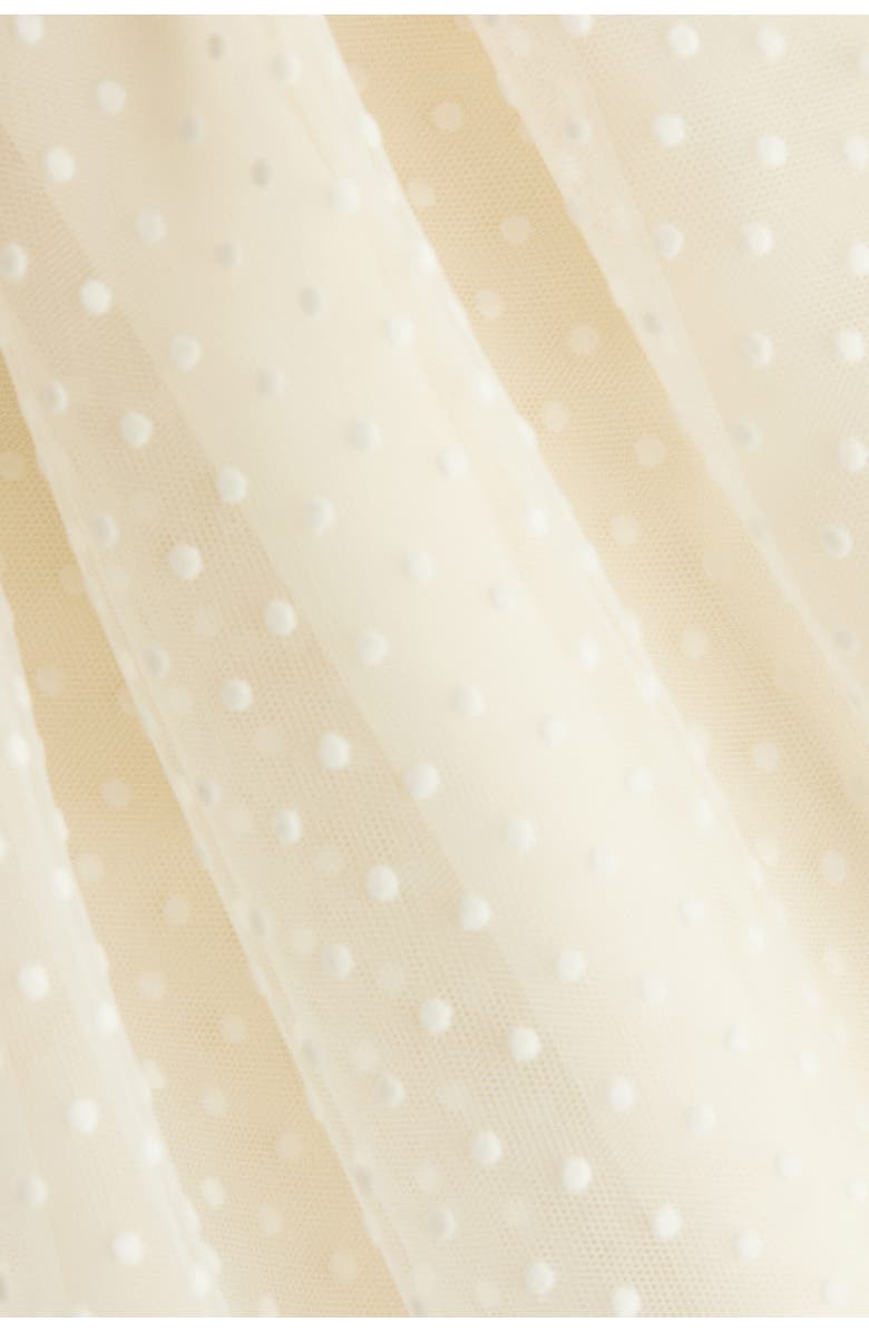 H&M Flock-print Tulle-skirt Dress, Alternate, color, Cream/Dotted