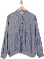 MAX STUDIO Stripe Button Front Jacket