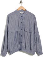 MAX STUDIO Stripe Button Front Jacket