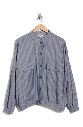 Max Studio Stripe Button Front Jacket