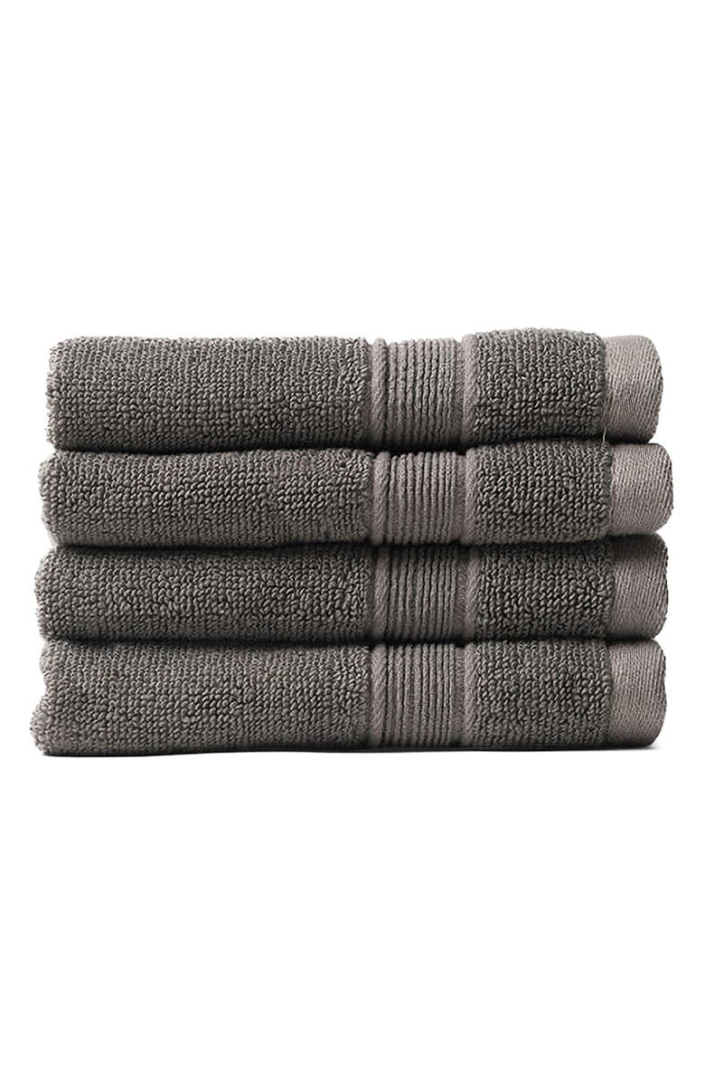Cozy Earth Luxe Set of 4 Washcloths, Main, color, Charcoal