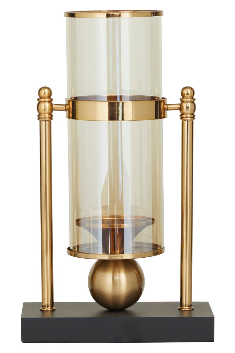 Gold Metal Hurricane Table Lamp, Main, color, GOLD