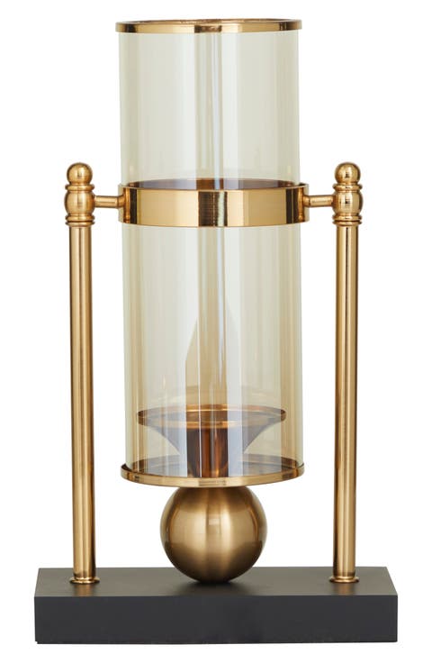 Gold Metal Hurricane Table Lamp