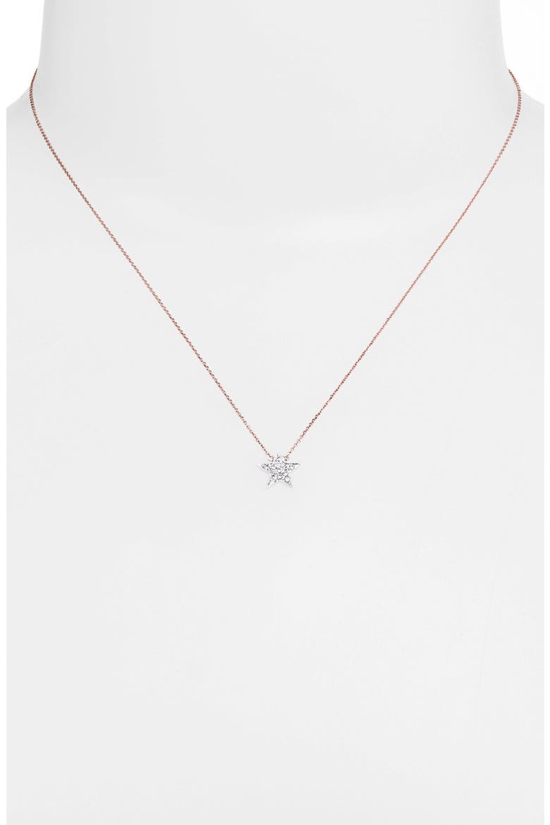 'Julianne Himiko' Diamond Star Pendant Necklace, Alternate, color, WHITE GOLD