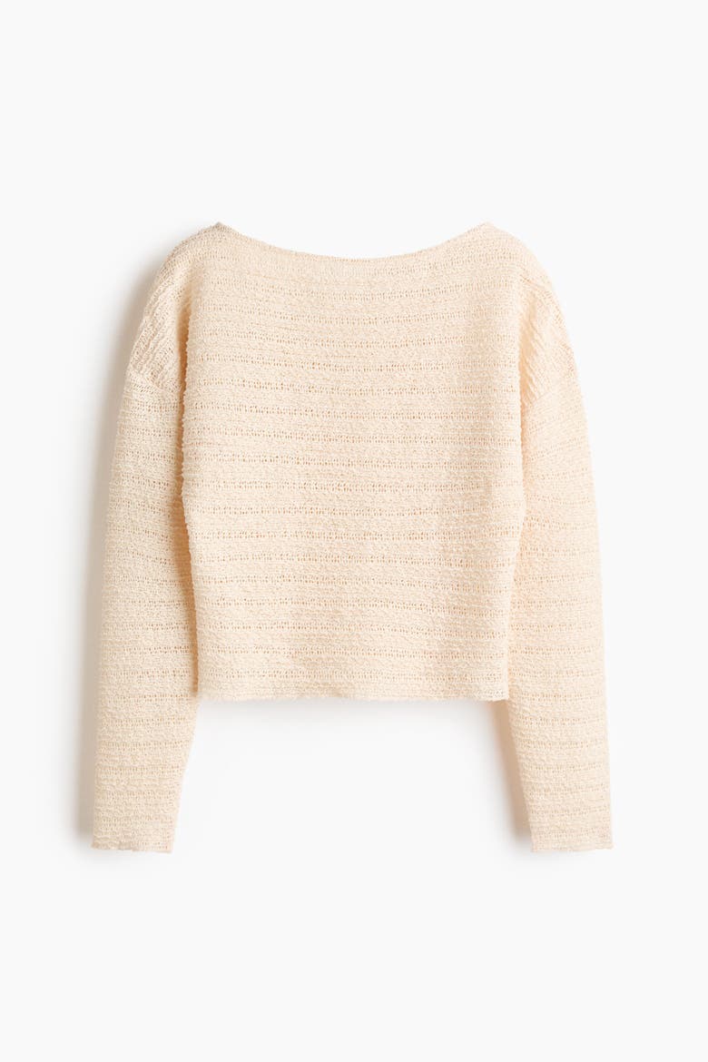 Textured-knit Top, Alternate, color, Cream