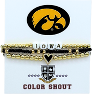 Color Shout University of Iowa Love My College Bracelet Stack