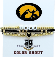 Color Shout University of Iowa Love My College Bracelet Stack