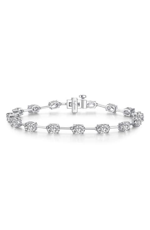 Simulated Diamond Station Bracelet