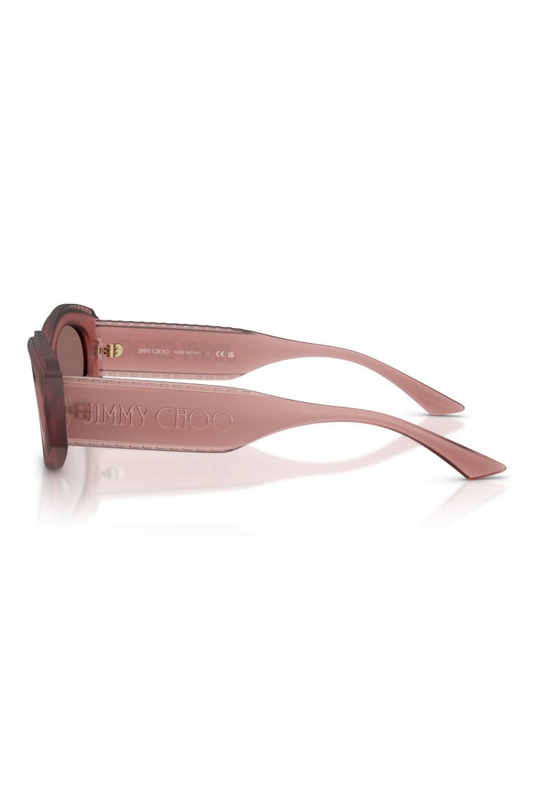 54mm Oval Sunglasses, Alternate, color, TRANSPARENT PINK / BROWN
