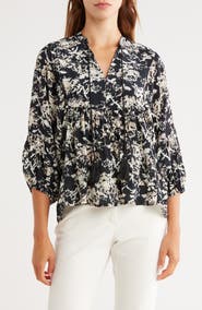 JASON WU Printed Tie-Neck Top