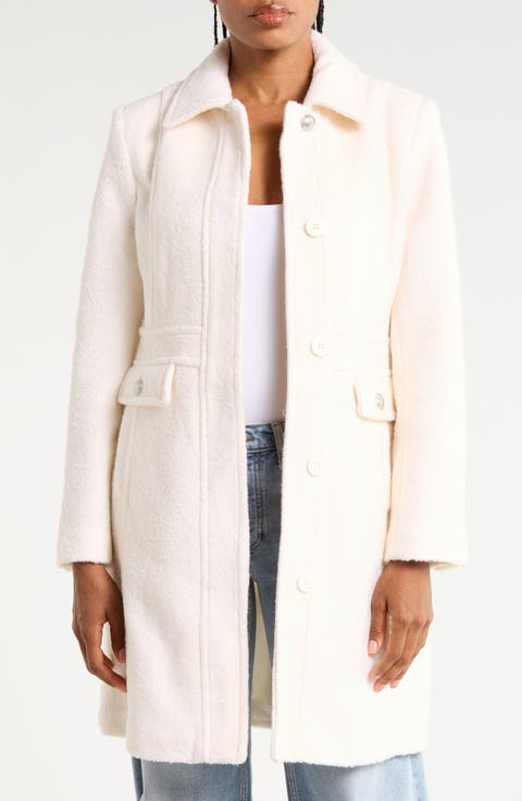 Inset Waist Bouclé Coat