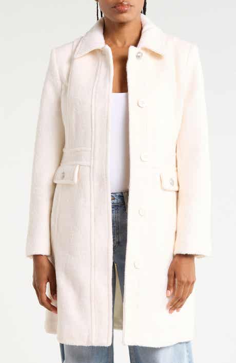 Inset Waist Bouclé Coat