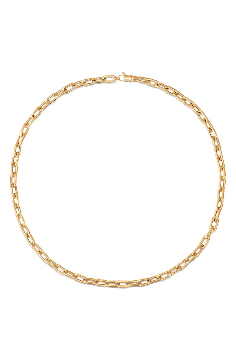 Sara Weinstock Medium Rectangle Link Necklace, Main, color, Yellow Gold