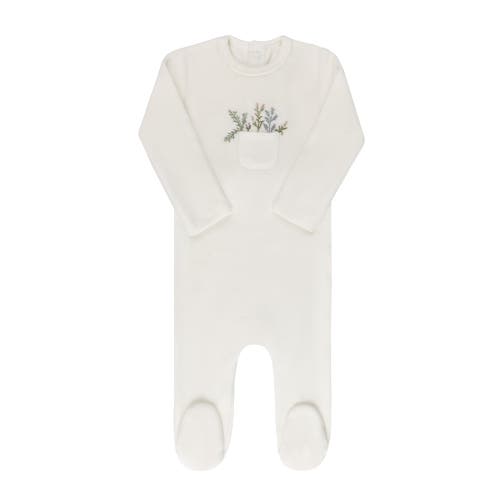 Ely's & Co. Velour Pocket Full Of Flowers Collection In Ivory/blue