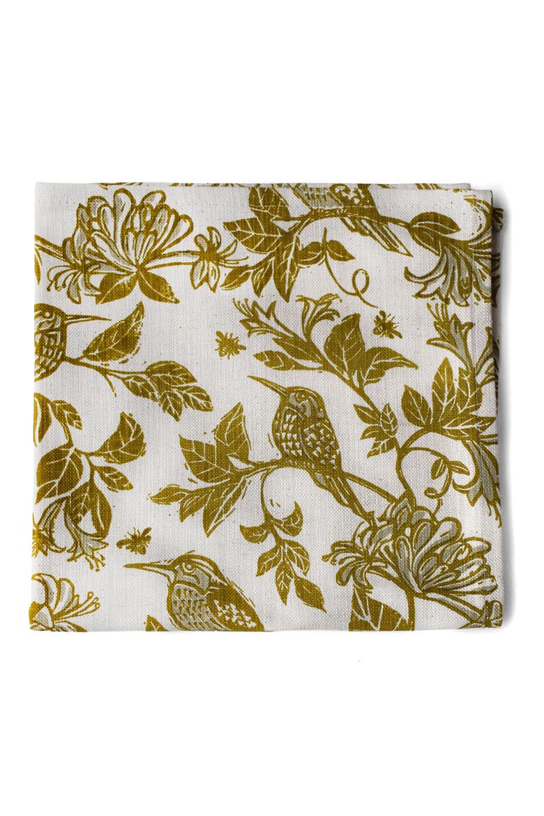 Honeysuckle Cotton Twill Dinner Napkins, Main, color, CHARTREUSE