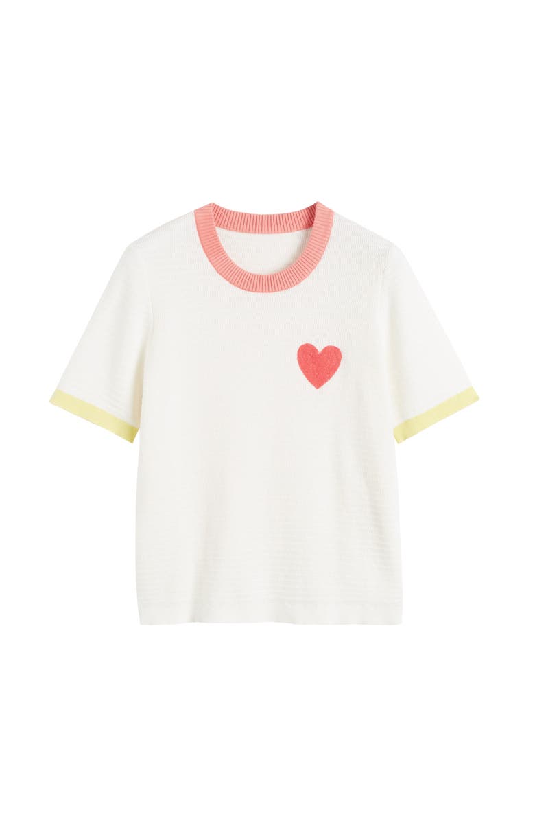 Chinti & Parker Cotton Heart Breton Crochet T-Shirt, Main, color, 