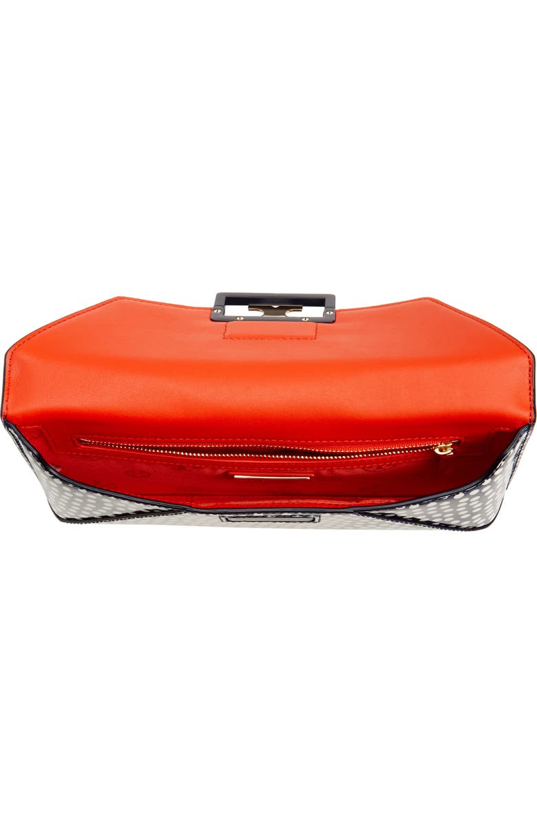 Tory Burch Gigi Print Leather Clutch, Alternate, color,