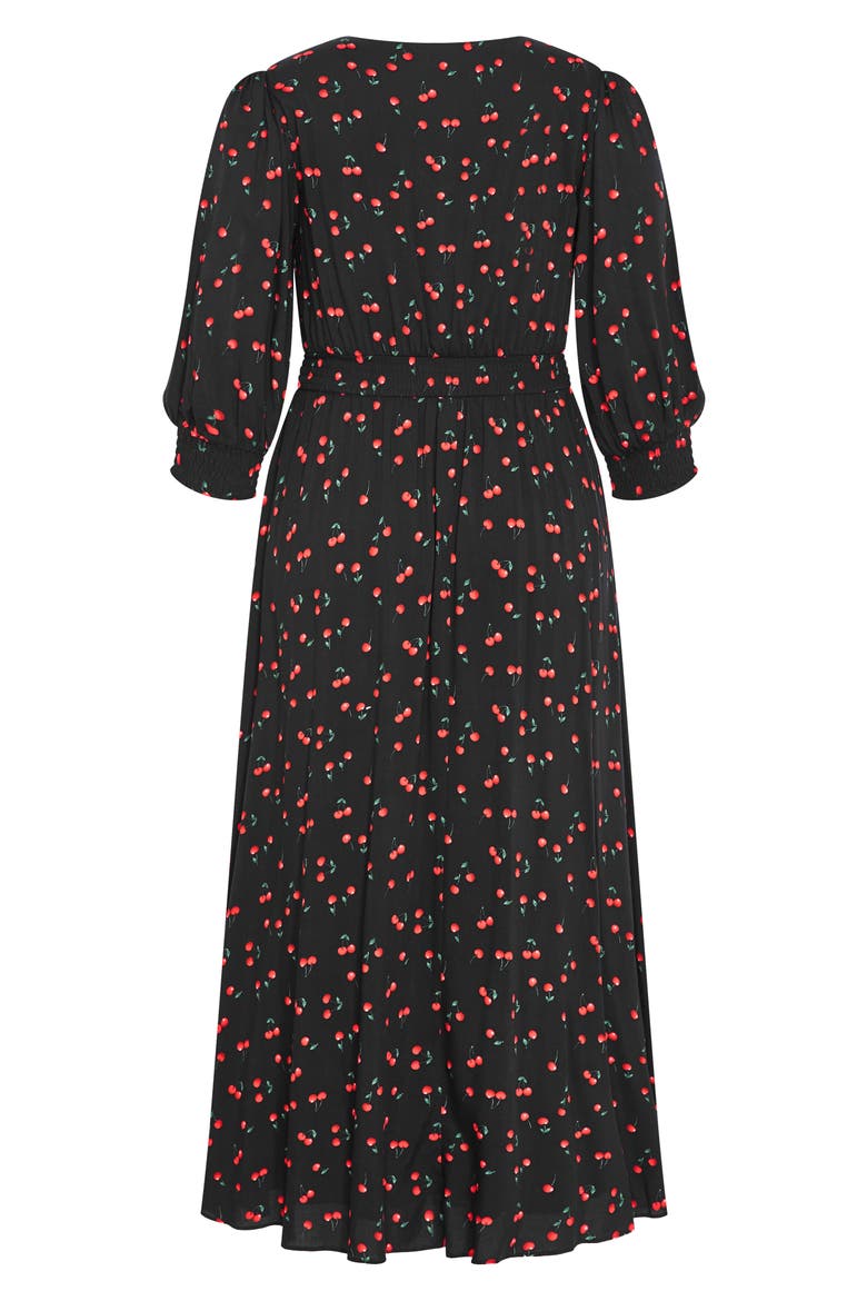 Aliya Cherry Print Maxi Dress, Alternate, color, BLACK CHERRY