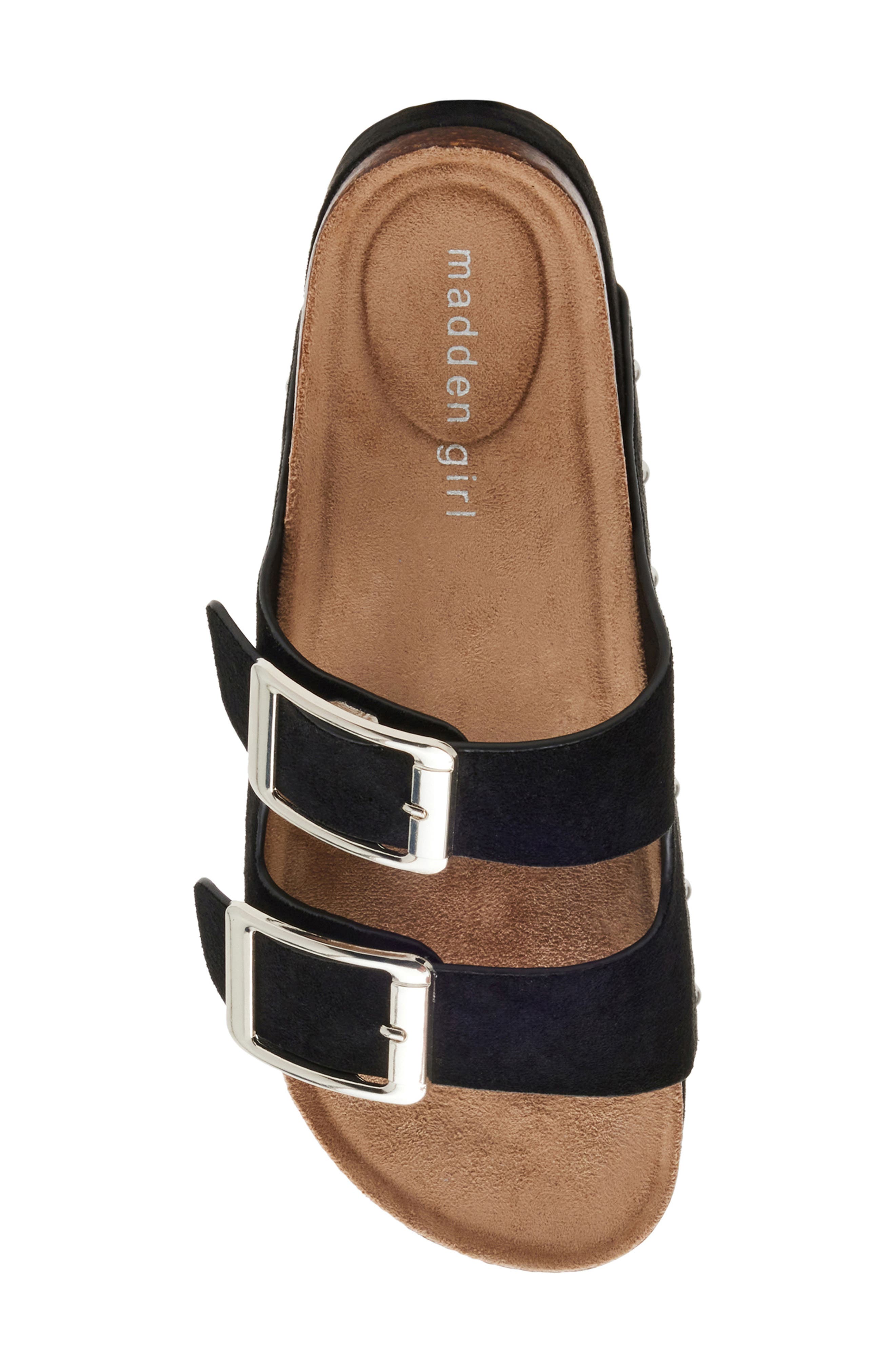 Madden Girl Babess Slide Sandal, Alternate, color, Black Fab