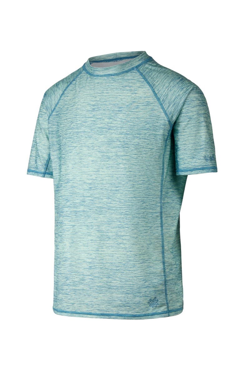 Short Sleeve Crew Sun & Swim Shirt, Alternate, color, Lagoon Jaspe