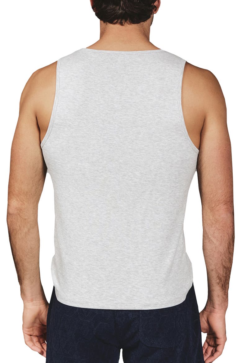 Cotton & Modal Ribbed Tank, Alternate, color, HEATHER GREY