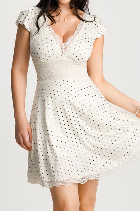 Plunge Resort Fit & Flare Shapewear Built in Mini Dress