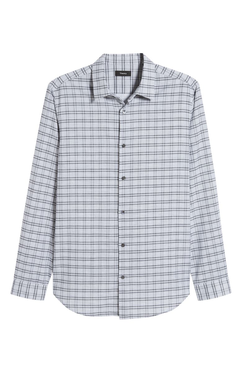 Theory Tait Slim Fit Jaspé Grid Sport Shirt, Alternate, color,