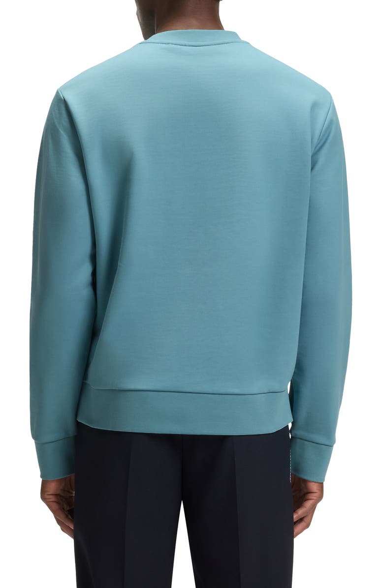 BOSS Soleri Logo Cotton Graphic Sweatshirt, Alternate, color, Light / Pastel Blue