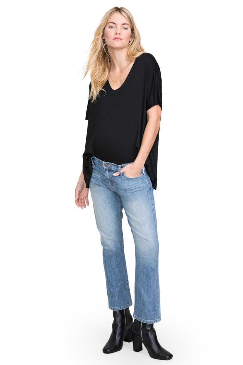 The Perfect Vee Maternity T-Shirt, Alternate, color, BLACK