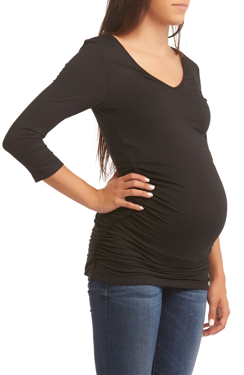 BABY MOON Ruched Maternity Top, Alternate, color, 