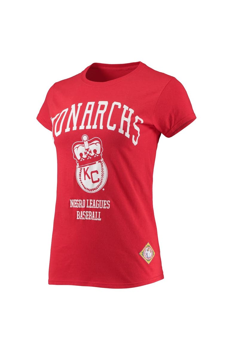 Women's Stitches Red Kansas City Monarchs Negro League Logo T-Shirt, Alternate, color, Red