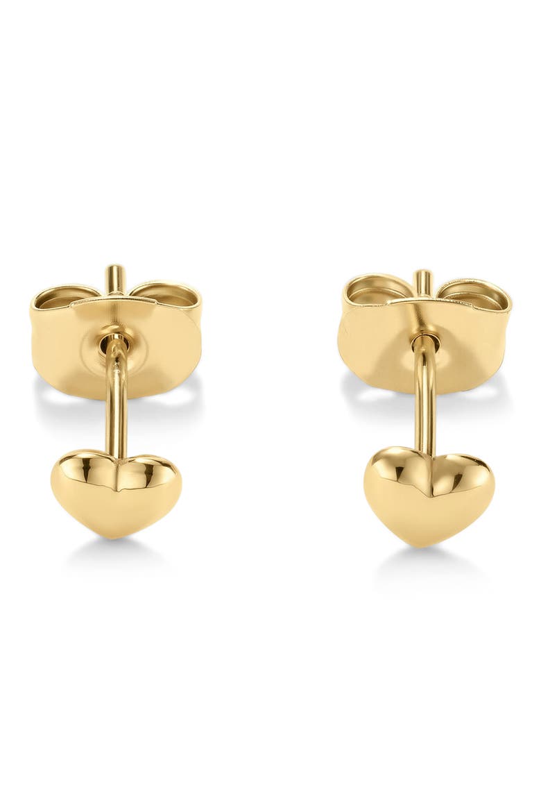 Mini Heart Stud Earrings, Alternate, color, GOLD