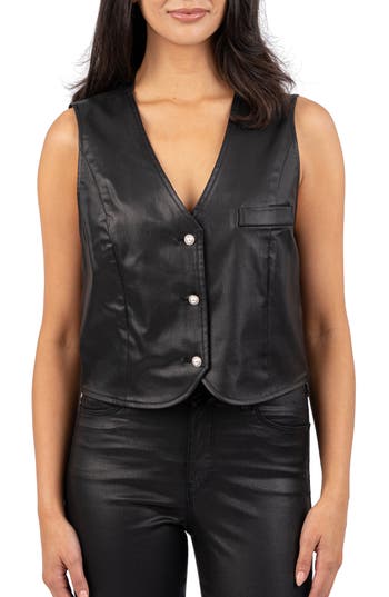 Kut From The Kloth Nataly Coated Vest In Black