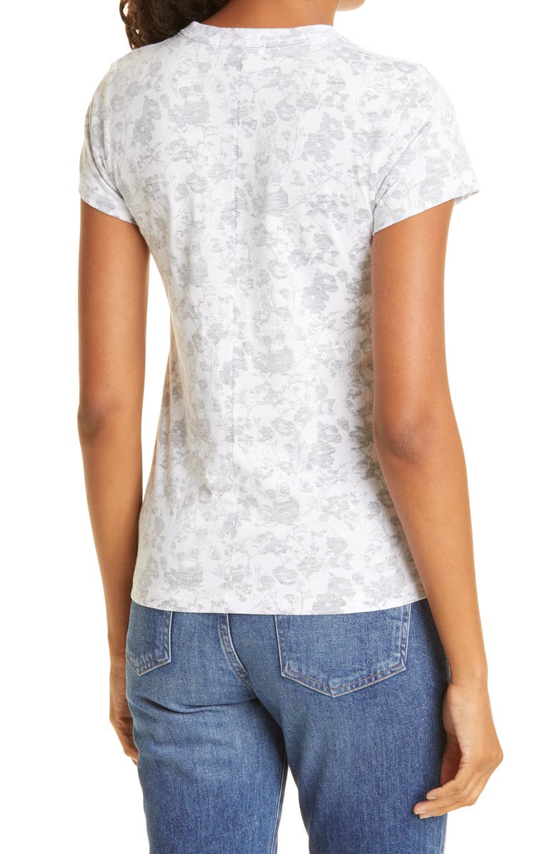 rag & bone Poppy Print Organic Cotton Top, Alternate, color, 