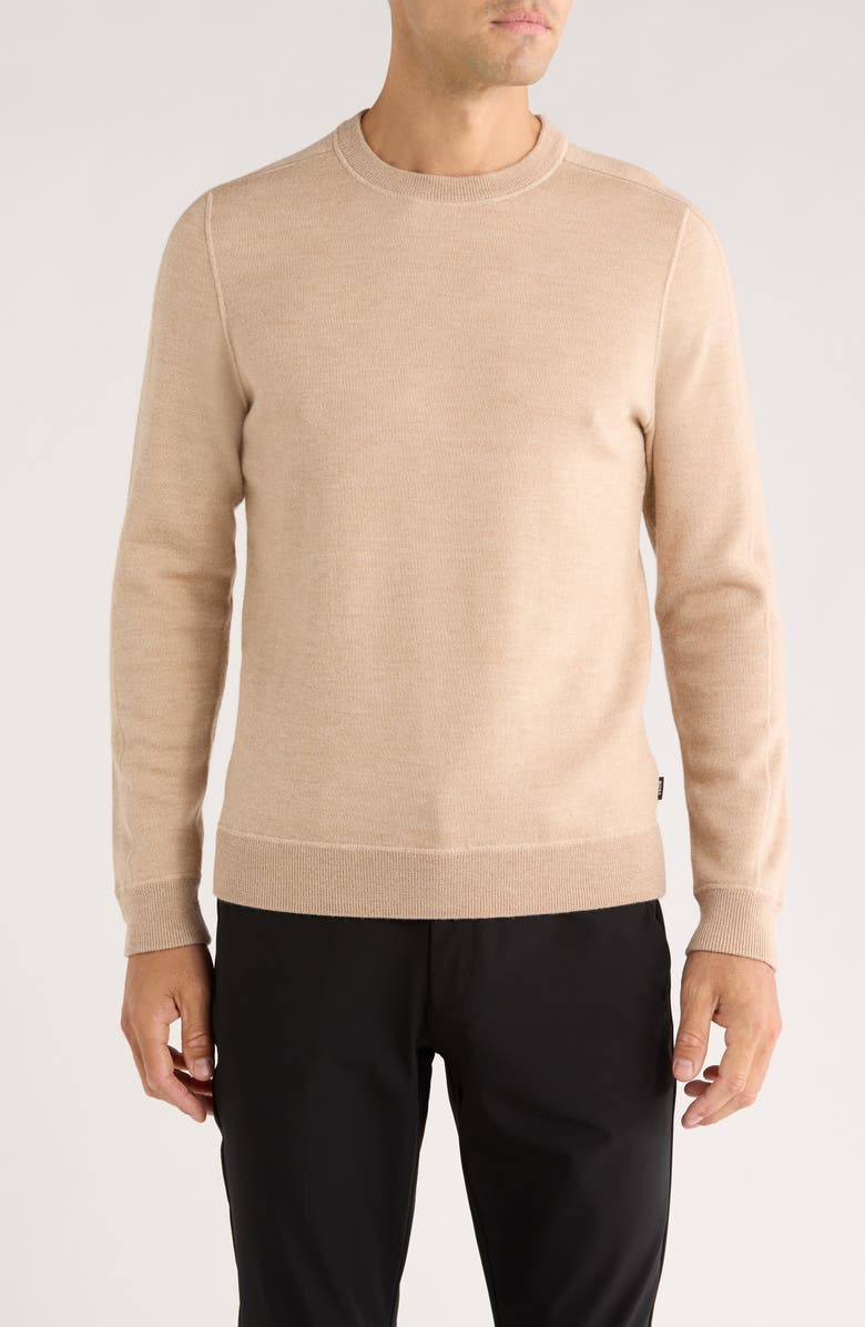 BOSS Onore Virgin Wool Sweater, Main, color, Medium Beige