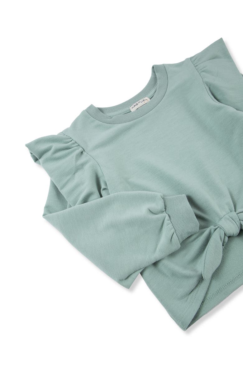 Habitual Kids Kids' Long Sleeve French Terry Top & Jeans Set, Alternate, color, Olive