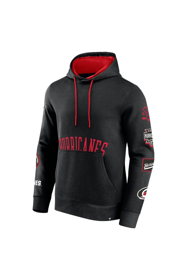 Men's Fanatics Branded Black Carolina Hurricanes Wild Winner Fleece Pullover Hoodie, Alternate, color, Black