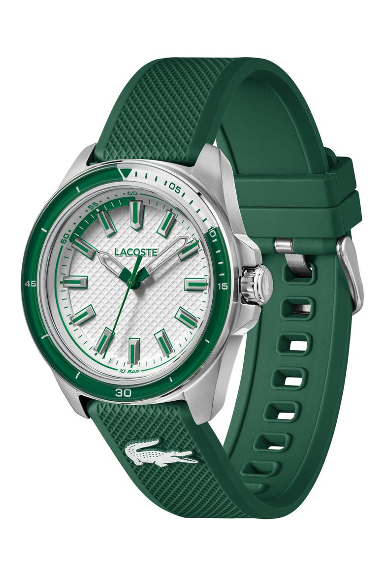 Capbreton Silicone Strap Watch, 43mm, Alternate, color, WHITE