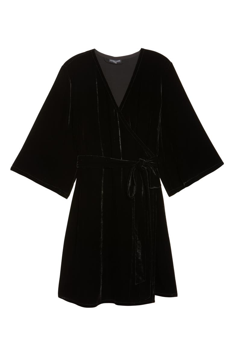 Eileen Fisher Velvet Wrap Dress, Alternate, color, 