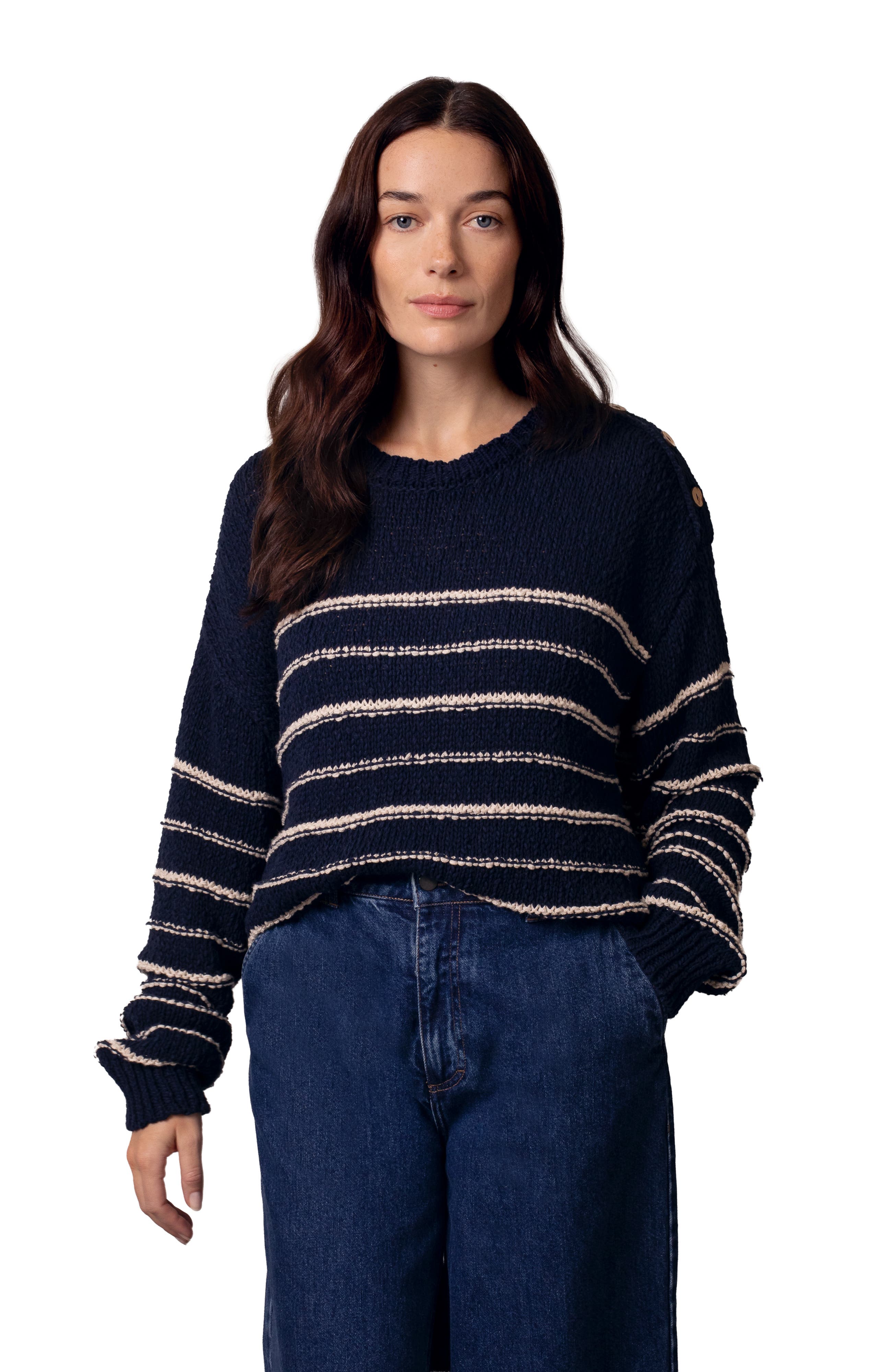 Navy / Ecru Stripe