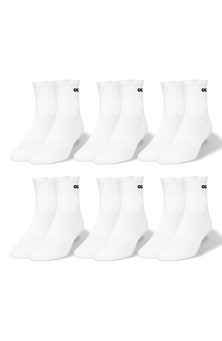 Pair of Thieves 6-Pack Sporty Cushion Ankle Socks, Main, color, White