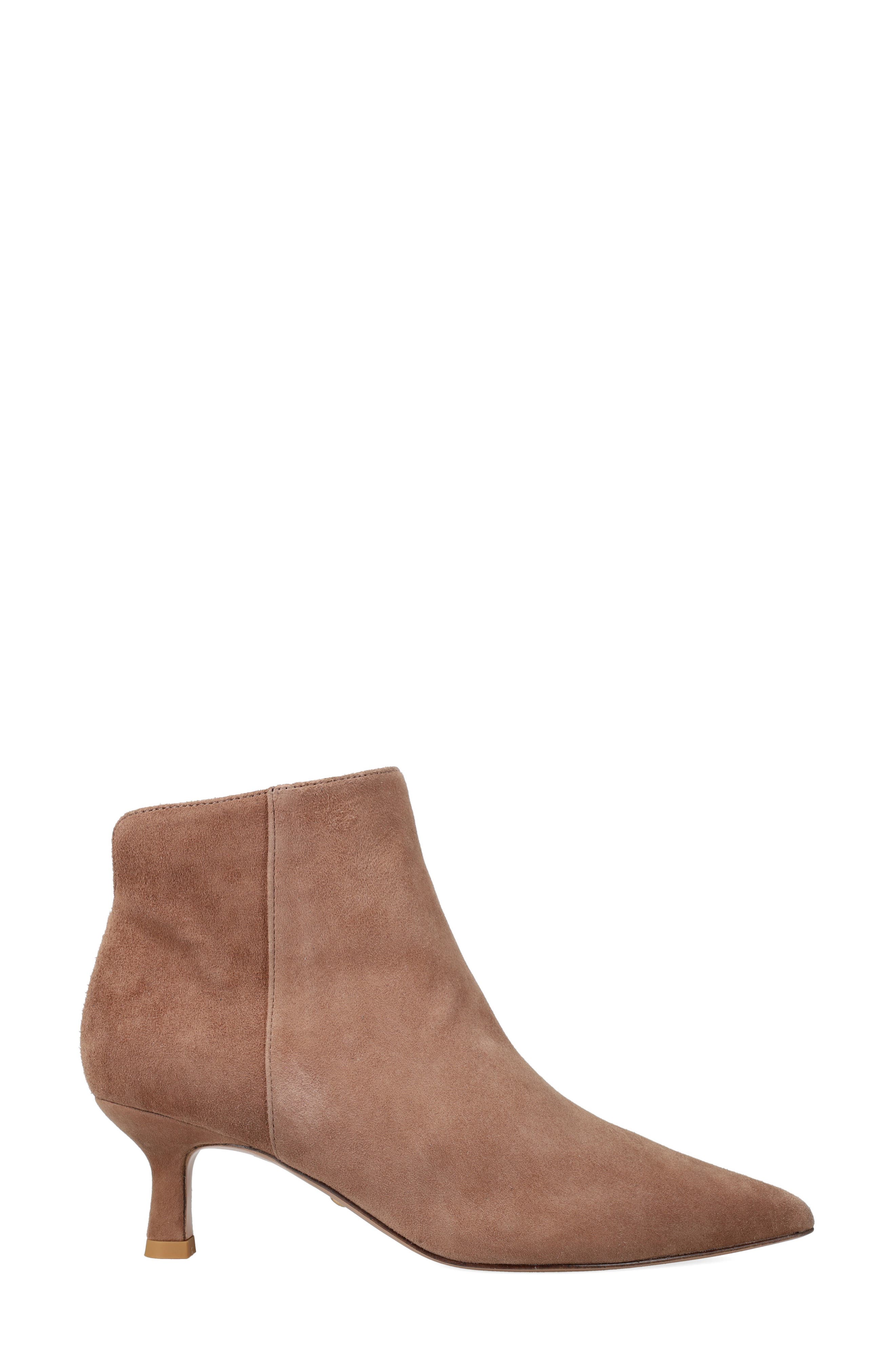 Kiesa Pointed Toe Kitten Heel Bootie, Alternate, color, TAUPE