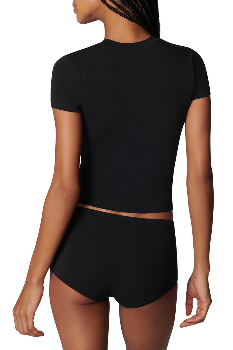 Softie Cotton Blend Tee, Alternate, color, BLACK