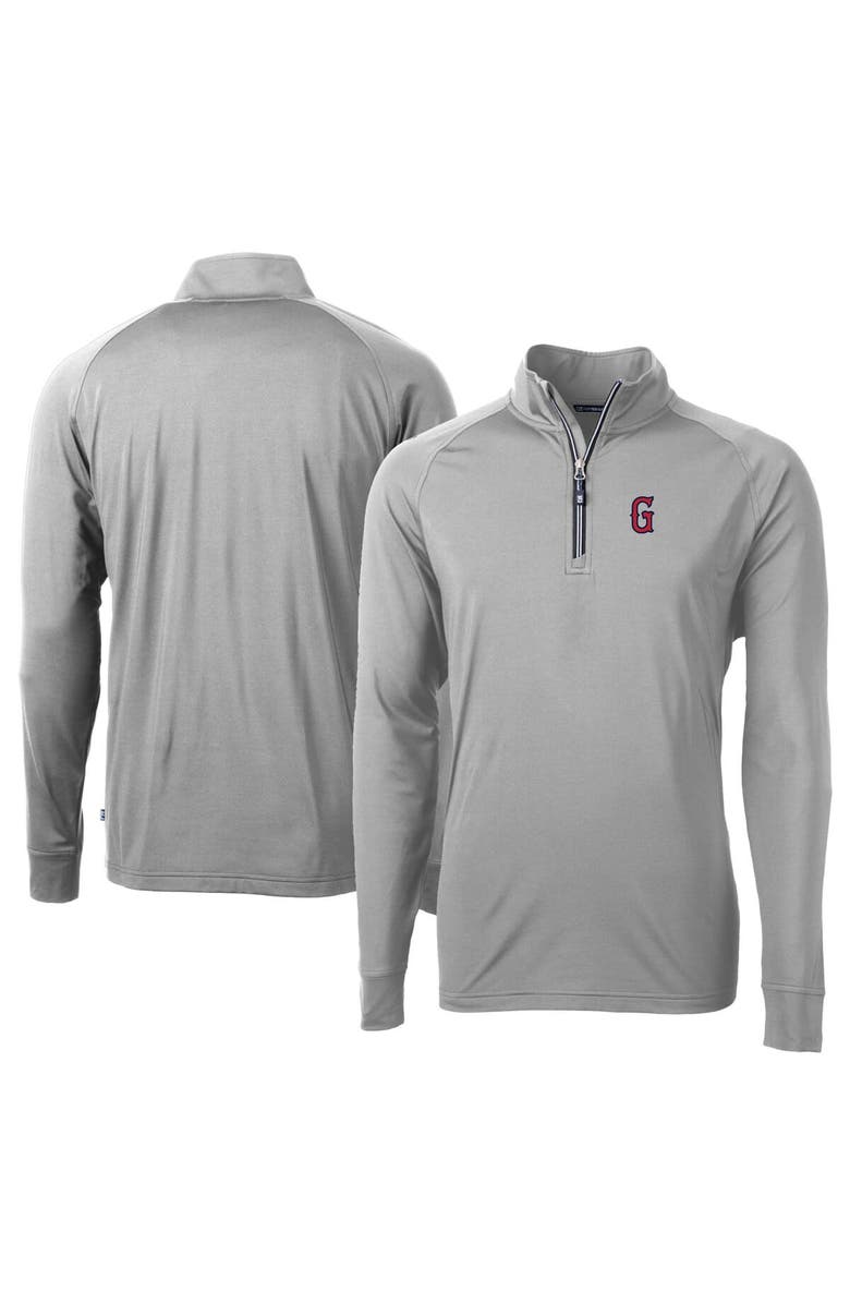 Cutter & Buck Men's Cutter & Buck  Gray Greenville Drive Adapt Eco Knit Stretch Recycled Big & Tall Quarter-Zip Pullover Top, Main, color, 