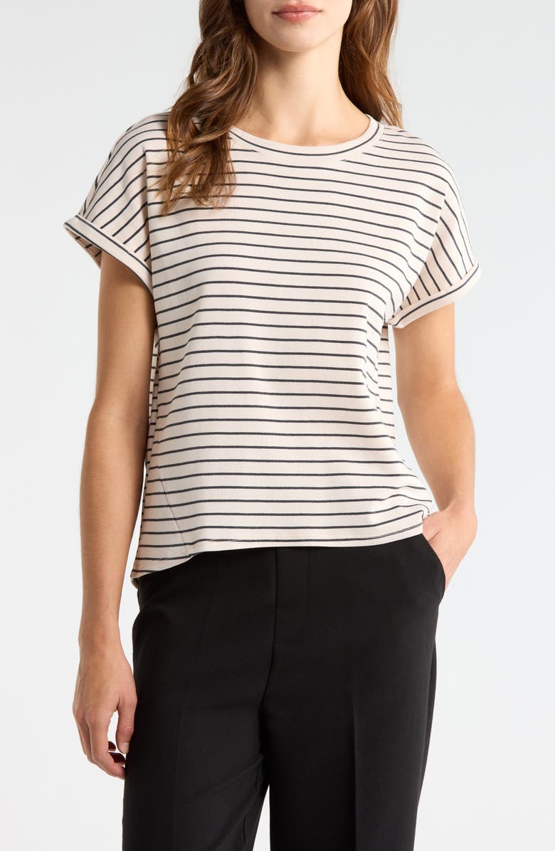 Vince Camuto Stripe High Low Tee, Main, color, Birch