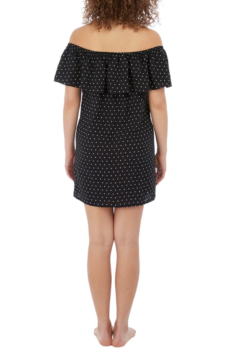 Freya Jewel Cove Diamond Print Cover-Up Dress, Alternate, color, Black