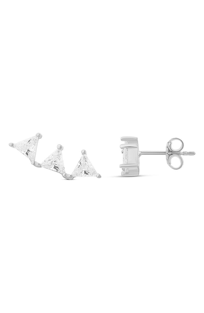 SHYMI 3-Stone Ear Crawlers, Main, color, Silver/ White