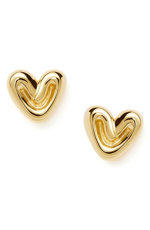 Missoma Puffy Heart 18kt Gold-plated Stud Earrings In Gold