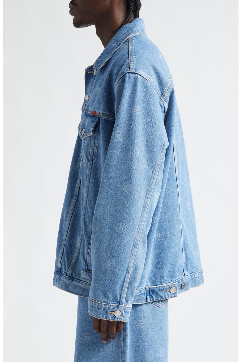Oversize Denim Trucker Jacket, Alternate, color, ALL OVER BLUE