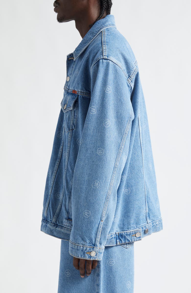 Martine Rose Oversize Denim Trucker Jacket, Alternate, color, All Over Blue